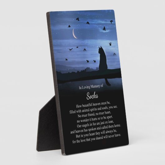 Memorial Cat Individuelle Name Spirituelles Himmel Fotoplatte (Seite)