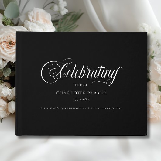  Memorial "Celebrating life of" Black Gästebuch