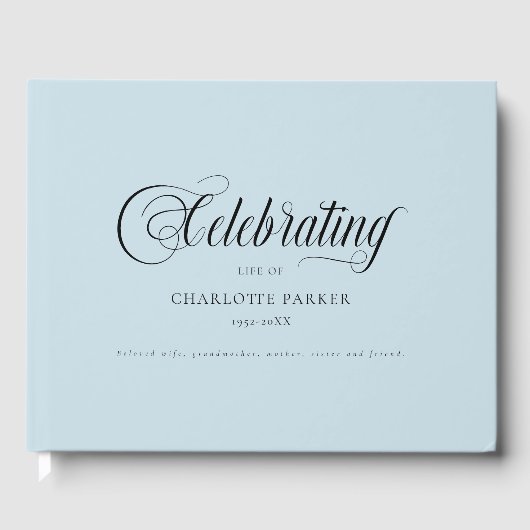 Memorial "Celebrating life of" Blue Gästebuch (Vorderseite)