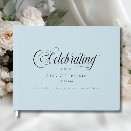  Memorial "Celebrating life of"  Blue Gästebuch