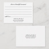 Memorial Celebrating Life Of Funeral Keepsake Mitteilungskarte (Vorne/Hinten)