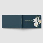 Memorial Celebrating Life Of Funeral Navy Lilies Gästebuch (Voll)