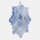 Memorial Chickadee Bird Winter Snow Tree Ornament Karte (Rechts)