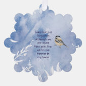 Memorial Chickadee Bird Winter Snow Tree Ornament Karte (Vorderseite)