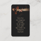 Memorial Christlich Memory Card Musikgitarre Visitenkarte (Rückseite)