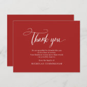 Memorial Classic Simple Cursive Typografie Dankeskarte (Vorne/Hinten)