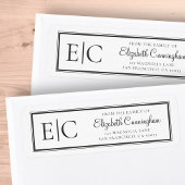 Memorial Classic Simple Monogram Rücksendeadresse