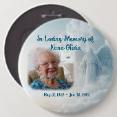 Memorial Clouds & Angel LARGE Button Button Foto (Vorne & Hinten)