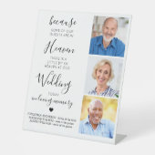 Memorial Custom 3 Foto Heaven Gedicht Sockelschild (Vorderseite)