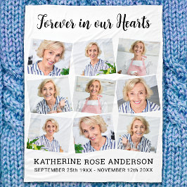 Memorial Custom 9 Foto für immer in unserem Herzen Fleecedecke