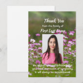 Memorial Custom Cosmos Garden Flowers Thank you Dankeskarte (Vorne/Hinten)