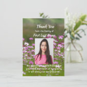 Memorial Custom Cosmos Garden Flowers Thank you Dankeskarte (Stehend Vorderseite)