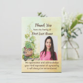 Memorial Custom Cute Wren Bird Thank you Dankeskarte (Stehend Vorderseite)