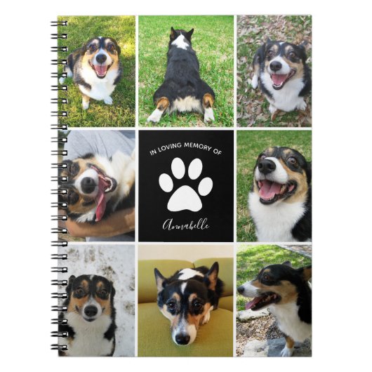 Memorial Custom Dog 8 FotoCollage Notizblock (Vorderseite)