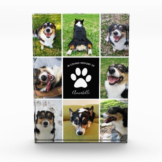 Memorial Custom Dog Collage Fotoblock (Vorderseite)