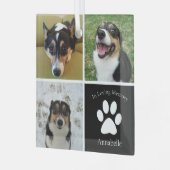 Memorial Custom Dog Foto Collage Weihnachten Ornament Aus Glas (Vorderseite links)