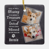 Memorial Custom Dog Remembranation 2 Foto Keramikornament (Vorderseite)