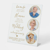 Memorial Custom Gold 3 Foto Heaven Gedicht Sockelschild (Vorderseite)