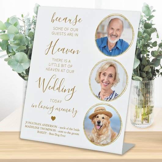 Memorial Custom Gold 3 Foto Heaven Gedicht Sockelschild