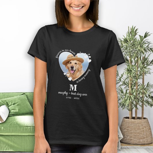 Memorial Custom Heart Dog Foto T-Shirt