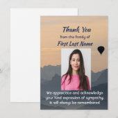 Memorial Custom Hot Air Balloon Thank you Dankeskarte (Vorne/Hinten)