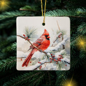 Memorial Custom Keepake Red Kardinal Keramikornament