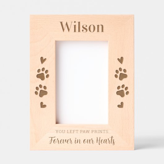 Memorial Custom Paw Prints Holz Bild Geätzte Rahmen (Vorderseite)