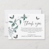 Memorial Dankeschön an Butterfly Script-Foto Dankeskarte (Vorderseite)