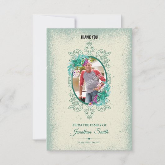 Memorial Dankeschön Fotokarte Einladung (Vorderseite)