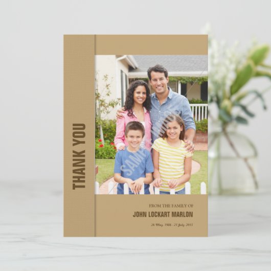 Memorial Dankeschön Fotokarte Einladung (Stehend Vorderseite)