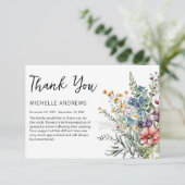 Memorial Dankeschön-Karte für Elegante Wildblume Dankeskarte (Stehend Vorderseite)