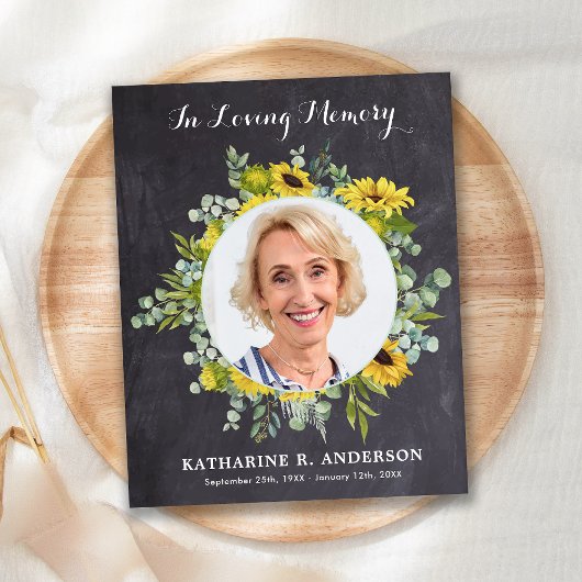 Memorial Dankeschön Karten Beileid Foto Sonnenblum