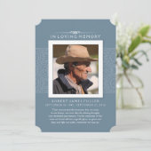 Memorial Dankeschön Royal Blue Foto Einladung (Stehend Vorderseite)