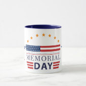 Memorial Day American Flag Stars Patriotic Combo Tasse (Zentrum)