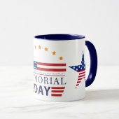 Memorial Day American Flag Stars Patriotic Combo Tasse (VorderseiteRechts)