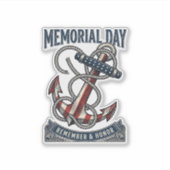 Memorial Day Anchor Remember Honor Vintage Shirt_1 Aufkleber (Vorderseite)