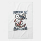 Memorial Day Anchor Remember Honor Vintage Shirt_1 Geschirrtuch (Vertikal)