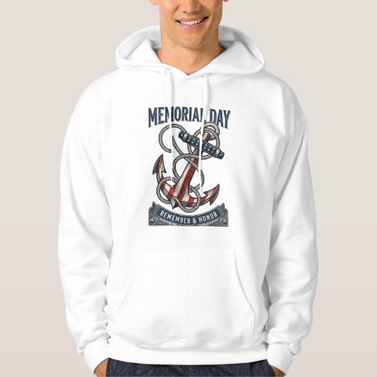 Memorial Day Anchor Remember Honor Vintage Shirt_1 Hoodie (Vorderseite)