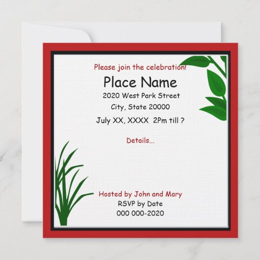 Memorial Day Beach Party Einladung (Rückseite)