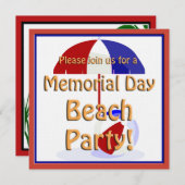 Memorial Day Beach Party Einladung (Vorne/Hinten)