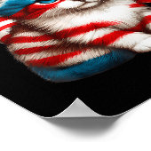 Memorial Day Cat Funny Kitten 4. Juli US-Flagge Poster (Ecke)