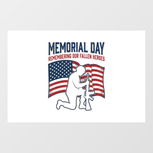 Memorial Day Fallen Heroes Patriotic Soldier Shirt Fensteraufkleber (Blatt)