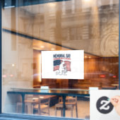 Memorial Day Fallen Heroes Patriotic Soldier Shirt Fensteraufkleber (Café-Fenster)