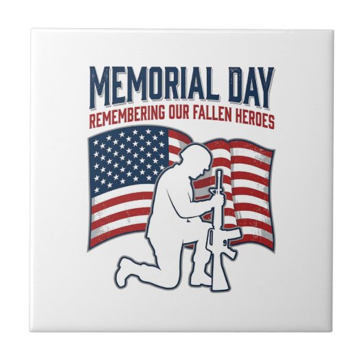 Memorial Day Fallen Heroes Patriotic Soldier Shirt Fliese (Vorderseite)