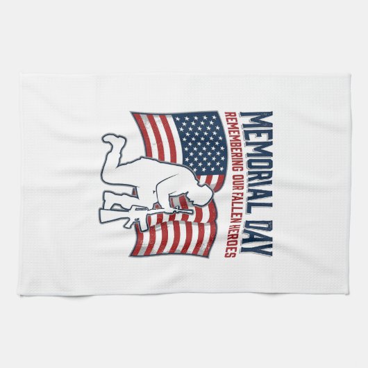 Memorial Day Fallen Heroes Patriotic Soldier Shirt Geschirrtuch (Horizontal)