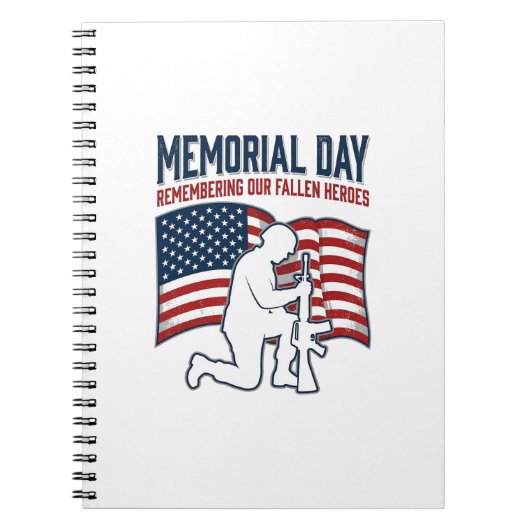 Memorial Day Fallen Heroes Patriotic Soldier Shirt Notizblock (Vorderseite)