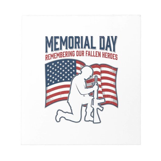 Memorial Day Fallen Heroes Patriotic Soldier Shirt Notizblock (Vorderseite)