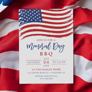 Memorial Day Grillparty zum Unabhängigkeitstag Einladung