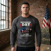 Memorial Day Never Forgotten Patriotic Military Sweatshirt