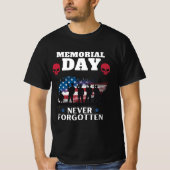 Memorial Day Never Forgotten, US Flag Military T-Shirt (Vorderseite)